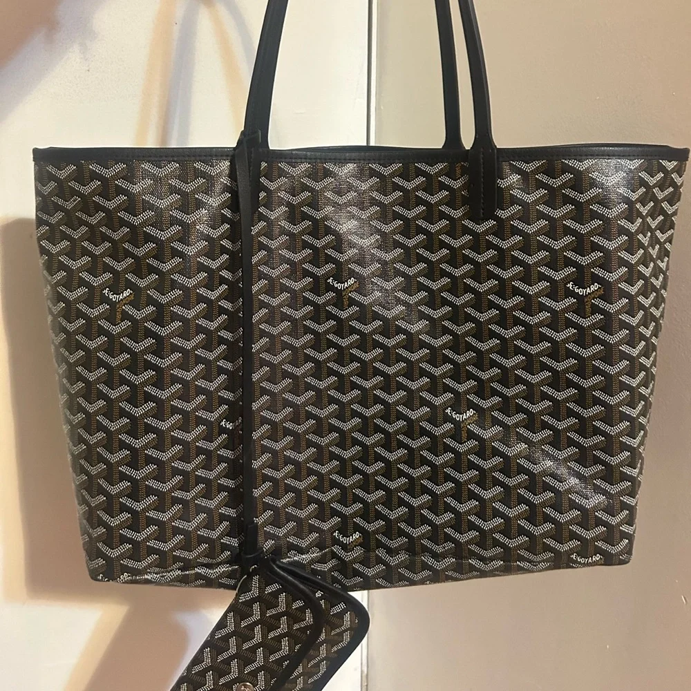 Goyard Brown and White Patterned Tote - Picture 5 of 5